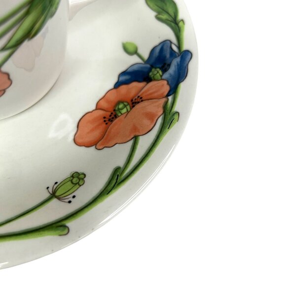 Villeroy & Boch Amapola Espresso Tea Cup & Saucer Set Of 2 Floral Poppy - Picture 12 of 15